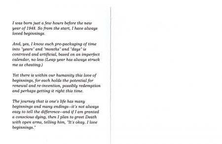 "I love beginnings..."